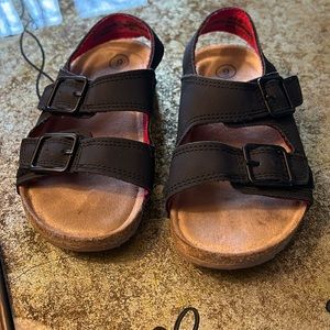 Black Velcro-strap sandals toddler 9